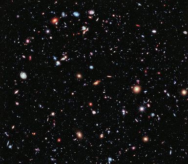Extreme Deep Field photo taken by the Hubble space telescope. Each speck is a galaxy.